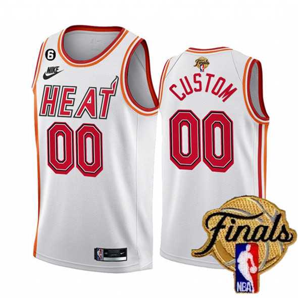Men & Youth Customized Miami Heat Active Player White 2023 Finals Classic Edition With NO.6 Patch Stitched Jersey